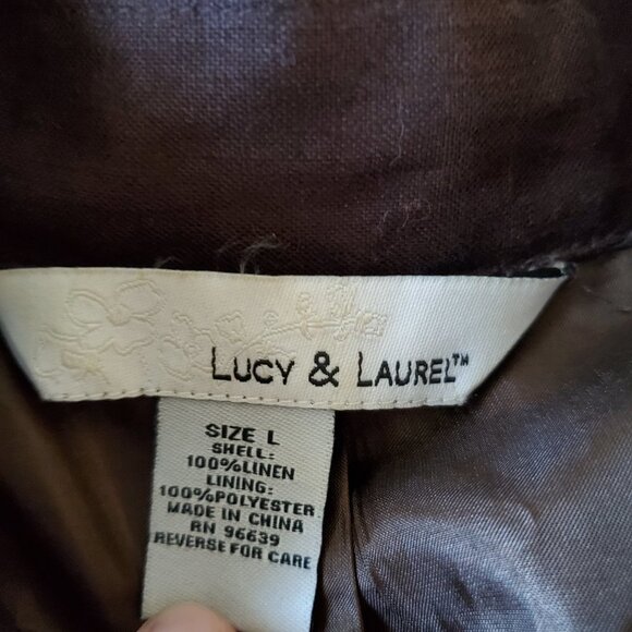 Lucy and Laurel Linen Short Sleeve Anorak Blouse Large - Picture 8 of 13